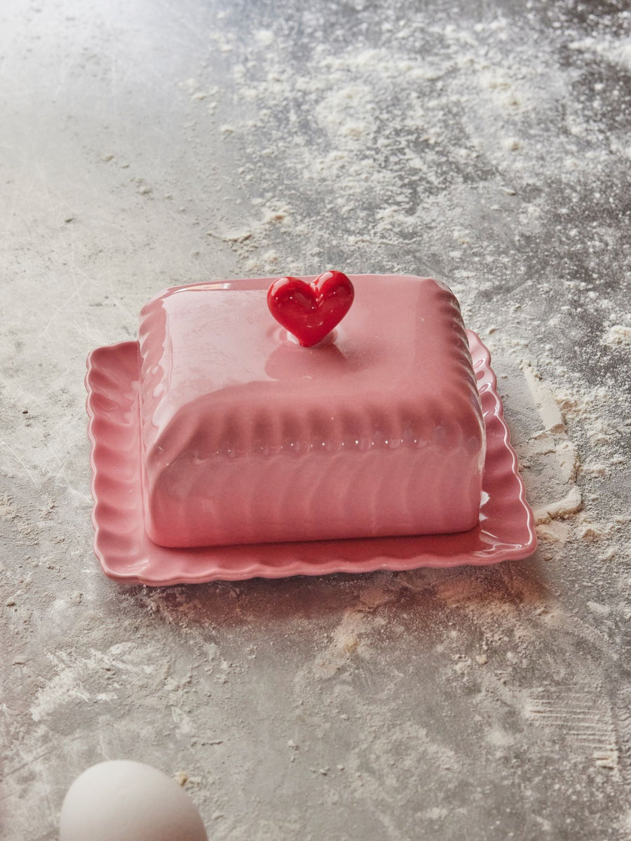 Ceramic Butter Dish - Pink