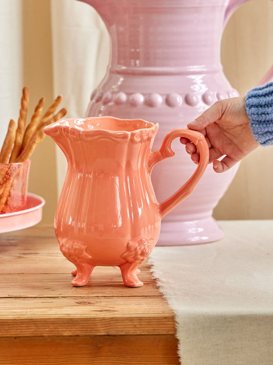 Ceramic Jug with Feet in Coral 1.7L