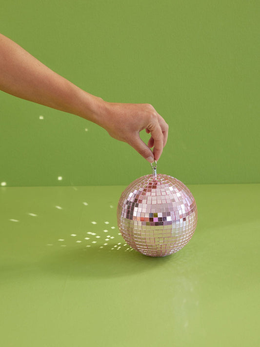 Medium Round Disco Ball - Soft Pink