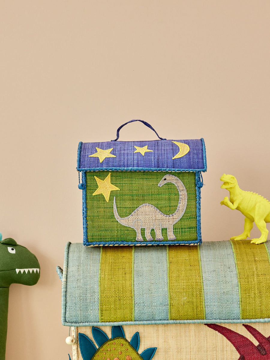 Raffia Kids Bag with Dinosaur Theme