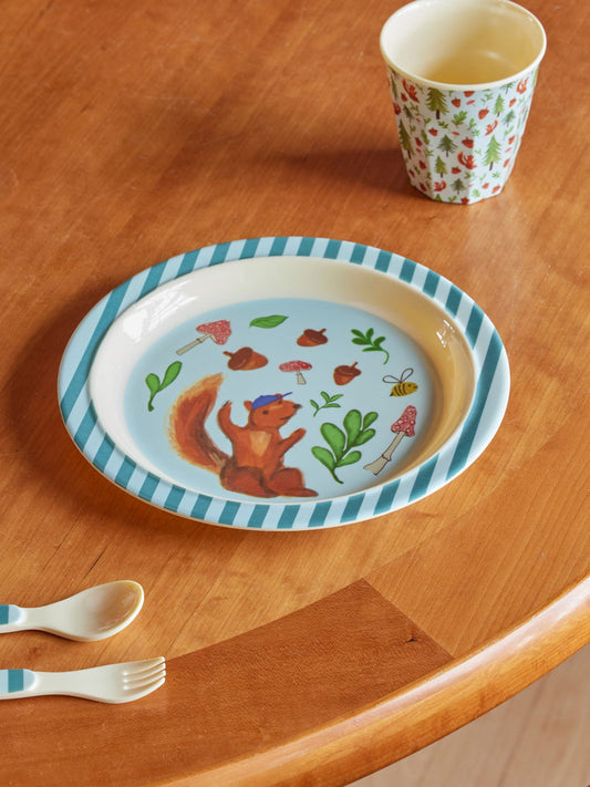 Squirrel Print Melamine Lunch Plate