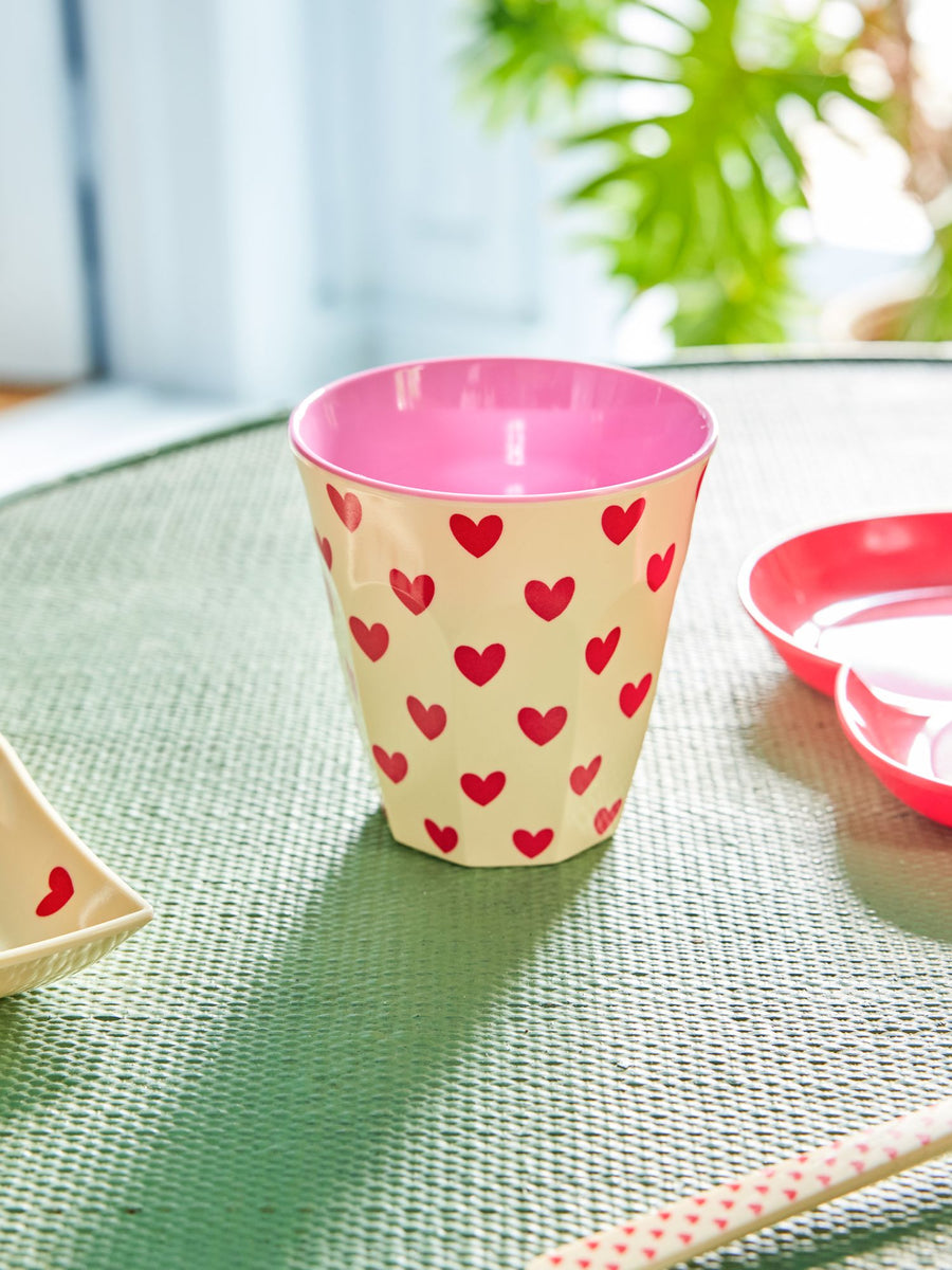 Medium Melamine Cup - Darling Hearts Print