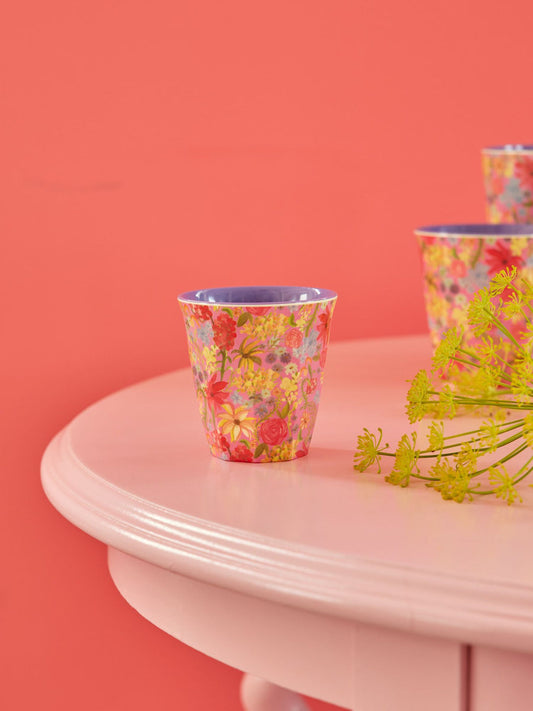 Medium Melamine Cup - Swedish Flower Print