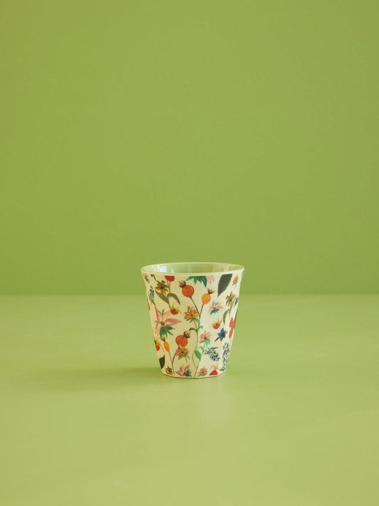 Melamine Cup - Medium - Winter Rosebuds Print