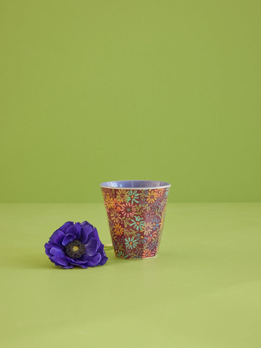 Melamine Cup - Medium - Wild Vintage Flower