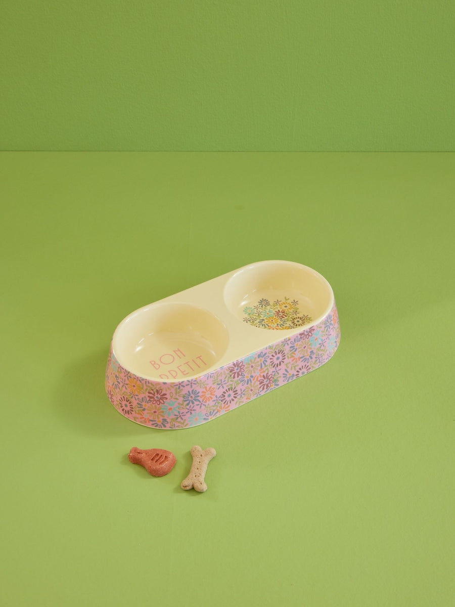 Melamine Pet Bowl For Food and Water - Flower