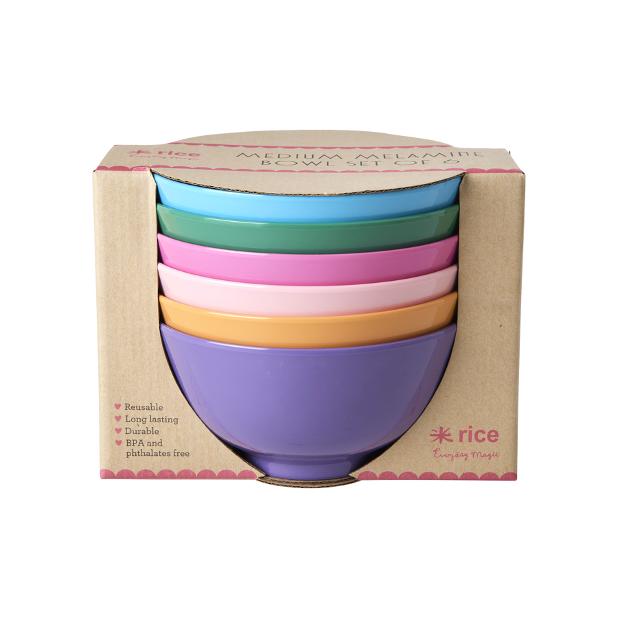 Melamine Bowl - Multicolour Set of 6