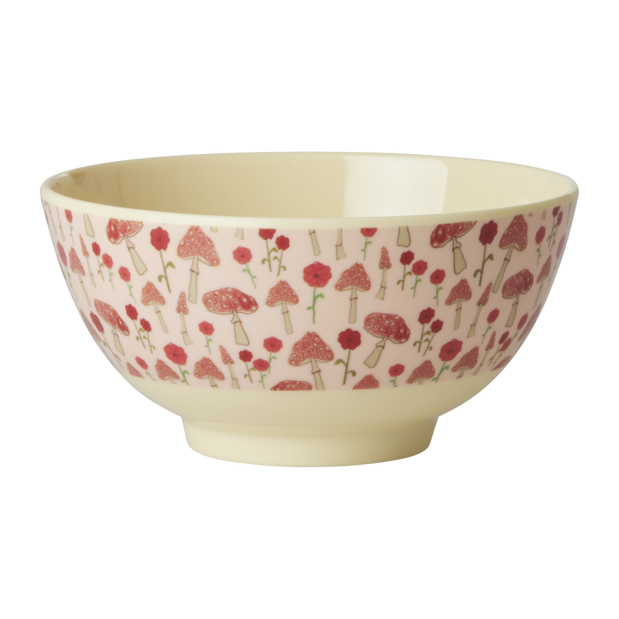 Mushroom Print Melamine Medium Bowl