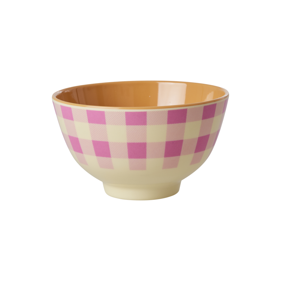 Small Melamine Bowl - Pink - Check it out Print
