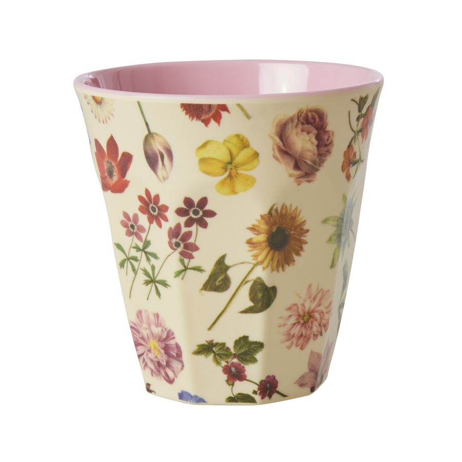 Medium Melamine Cup - Cream - Floras Dream Print