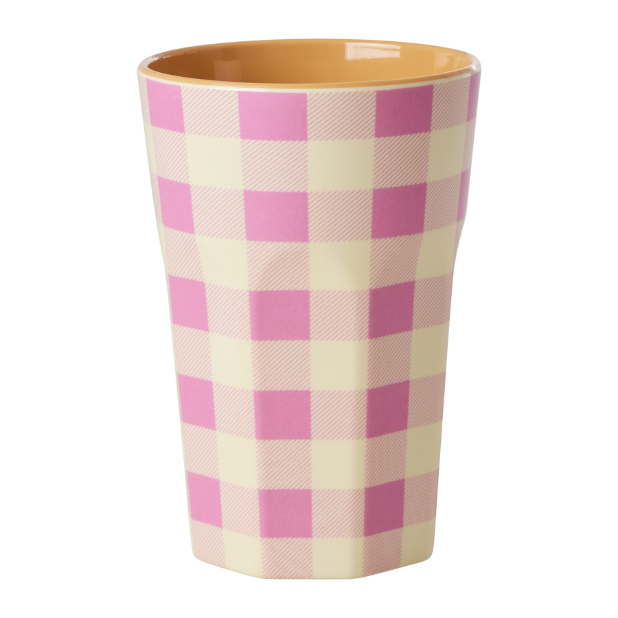 Tall Melamine Cup - Pink - Check it out Print