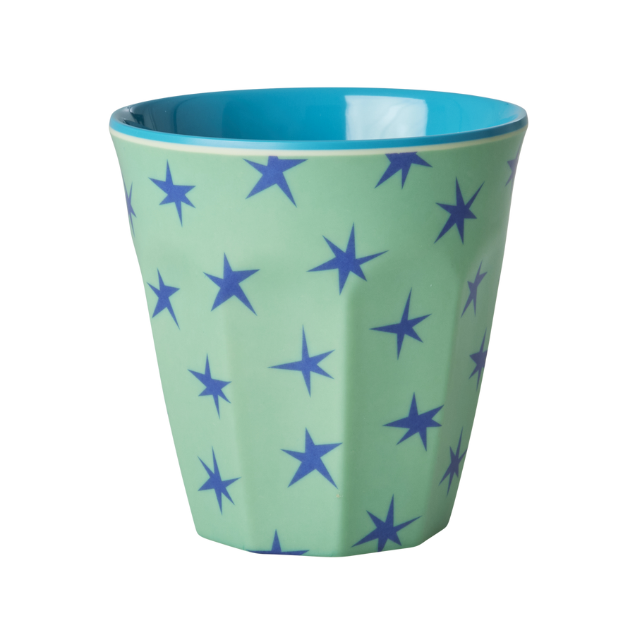 Medium Melamine Green & Blue Star Cup