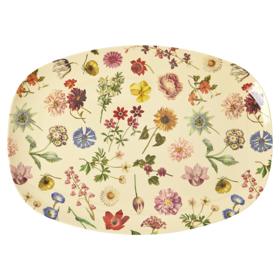 Melamine Rectangular Plate with Floras Dream Print