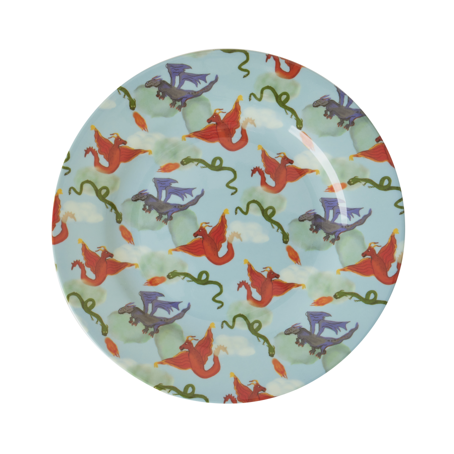 Dragon Print Melamine Lunch Plate