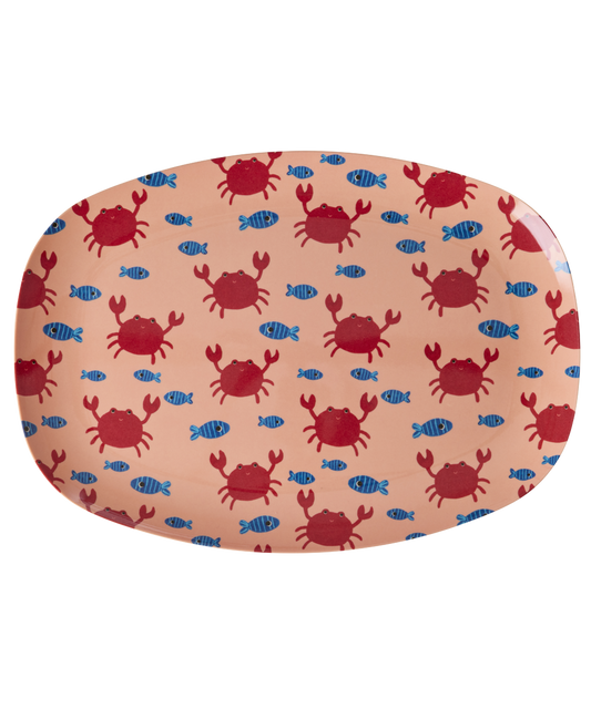 Rectangular Plate - Crab Print