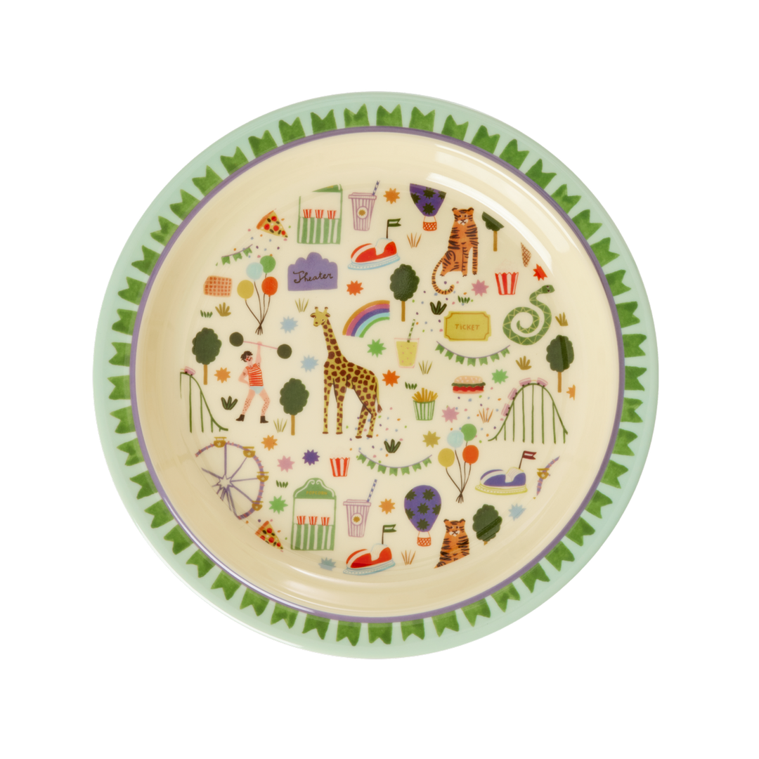 Melamine Lunch Plate - Green Fun Fair Plate