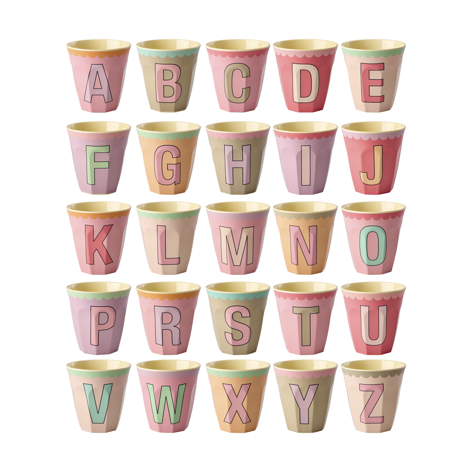 Vintage Colour Letter Cups