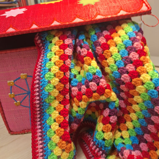 Rainbow Parade Granny Square Baby Blanket