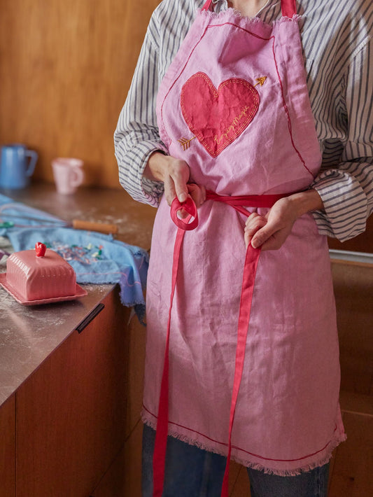 Pink Cotton Heart Apron