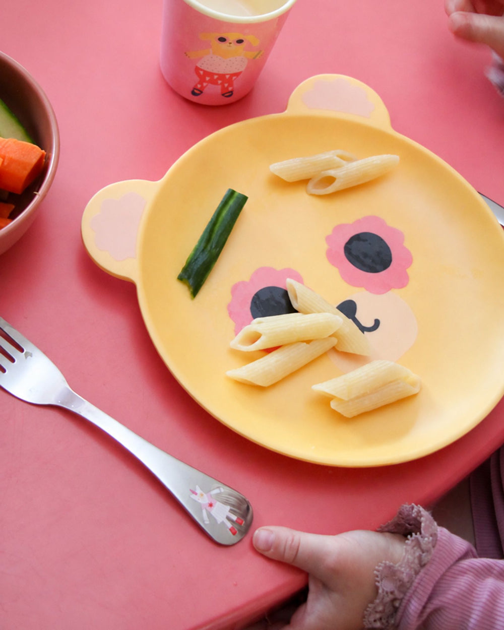 Stainless Steel Kids Cutlery Set with Unicorn and Dog Print