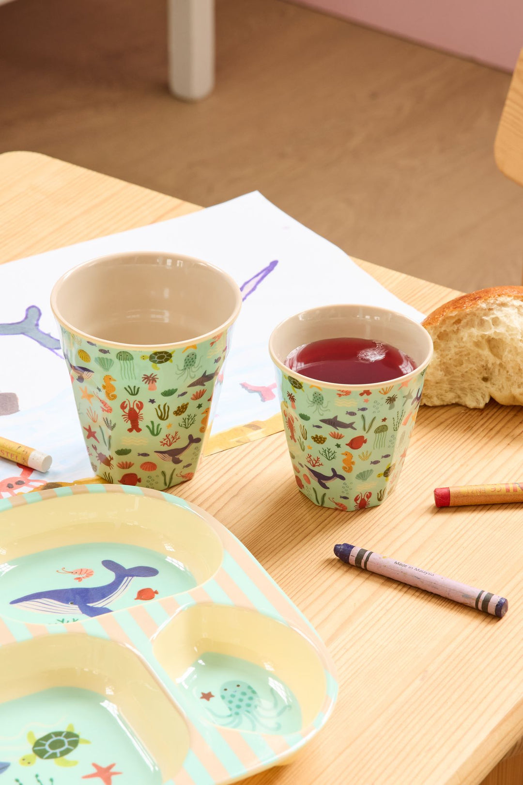 Melamine Medium Cup - Blue Ocean Print