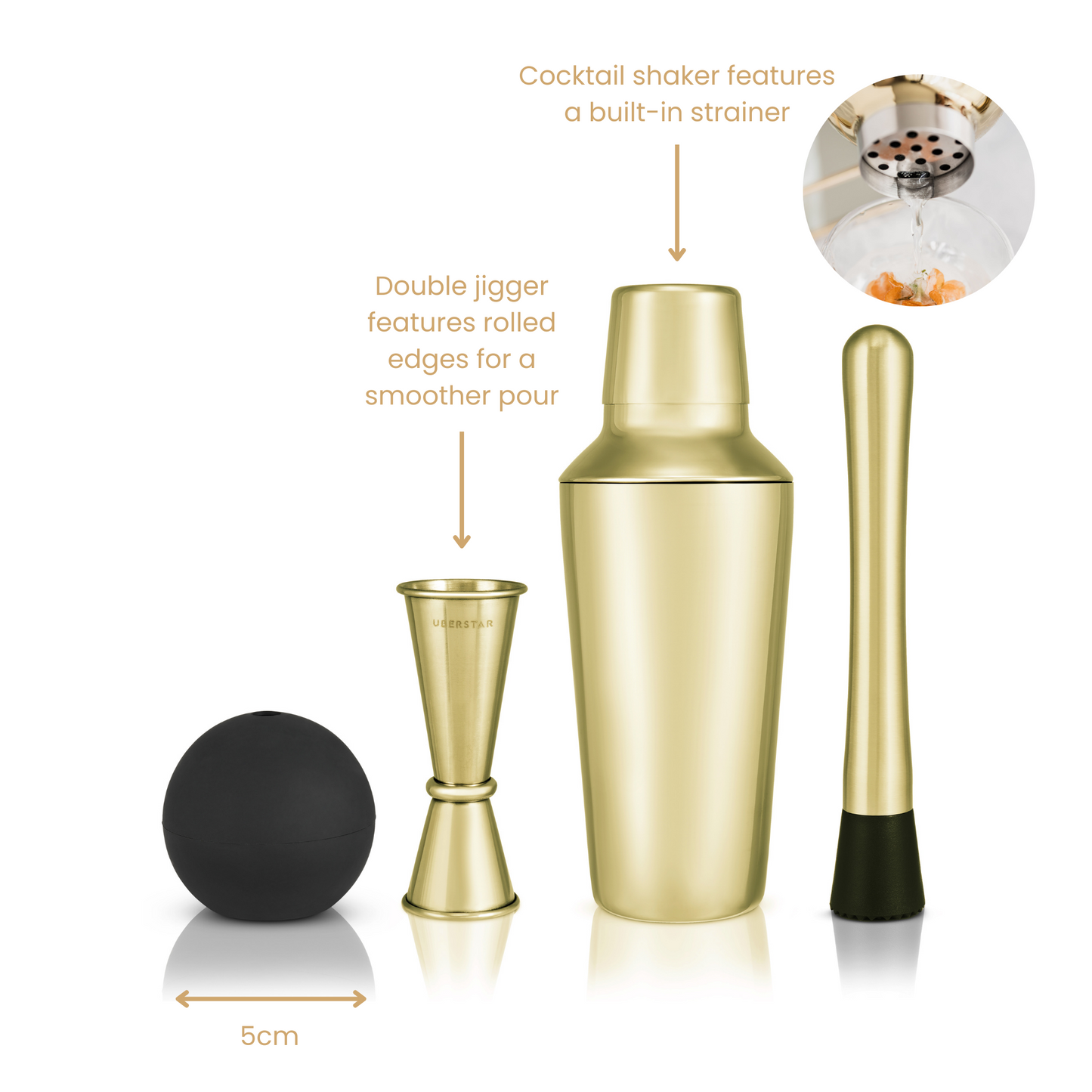 Cocktail Master Gift Set - Gold