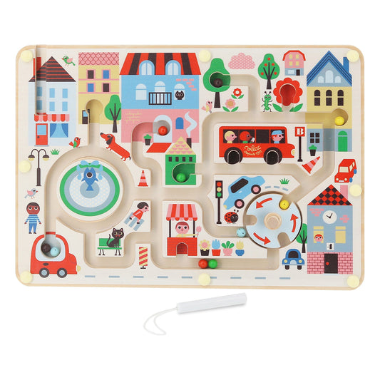 Vilac My Little Town Wooden Magnetic Maze - Ingela P Arrhenius