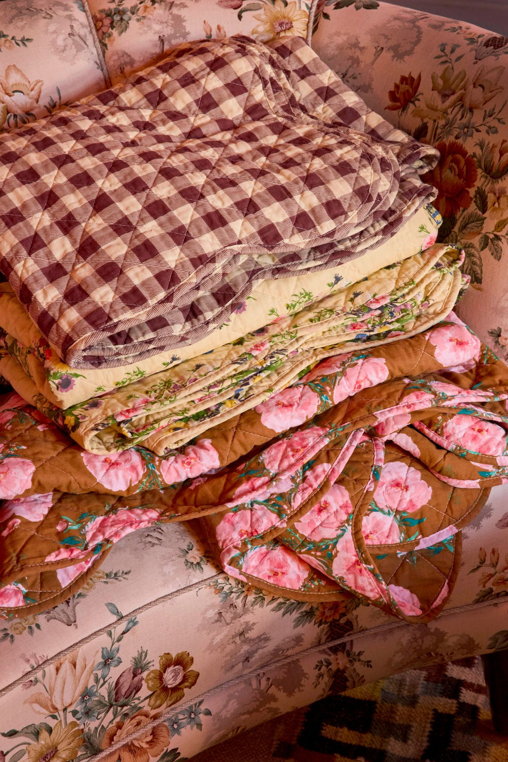 Quilt Blanket - Retro Bouquet Print