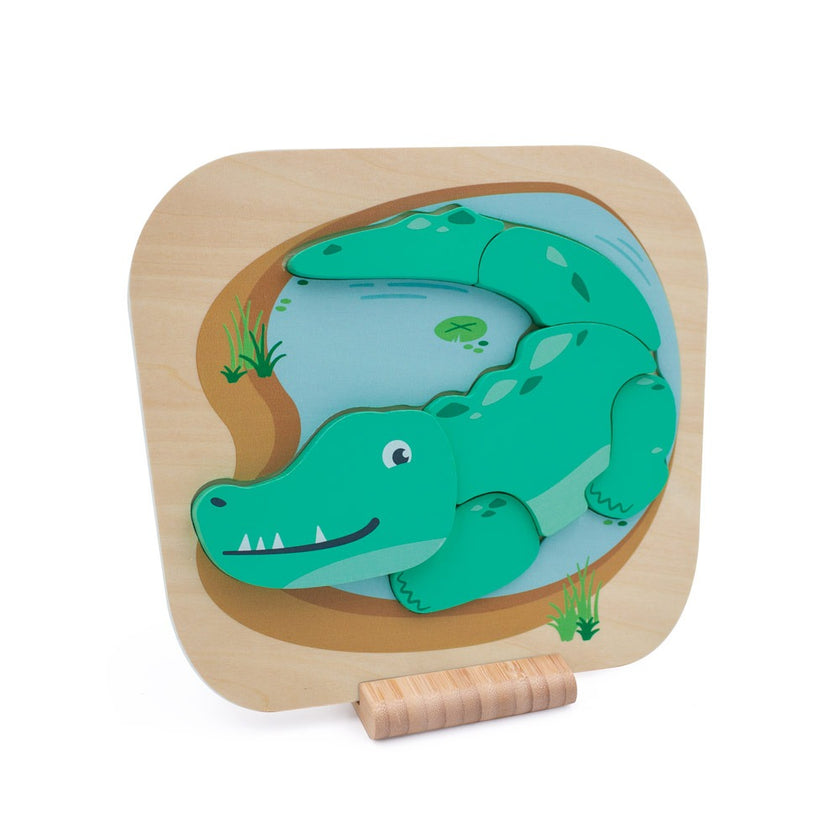 Safari Raised Wooden Puzzle - Crocodile
