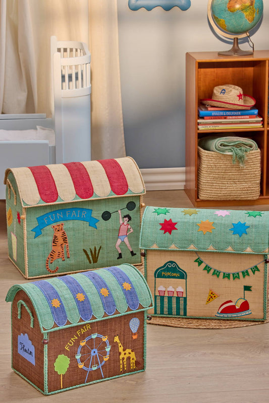 Raffia Toy Baskets - Funfair Theme