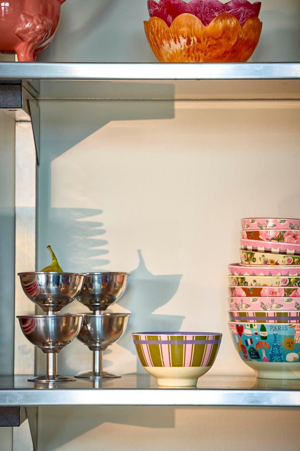 Melamine Small Bowl - Stripe Delight Print
