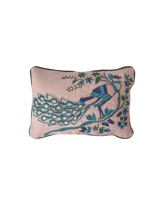 Peacock Embroidered Cushion