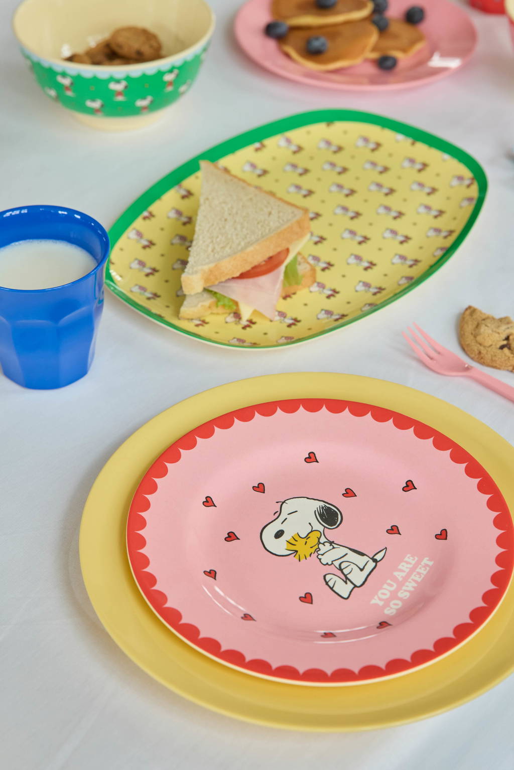Plate - Pink Snoopy Print