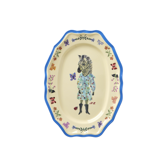 Small Melamine Vintage Style Serving Platter - Nathalie Lete Print