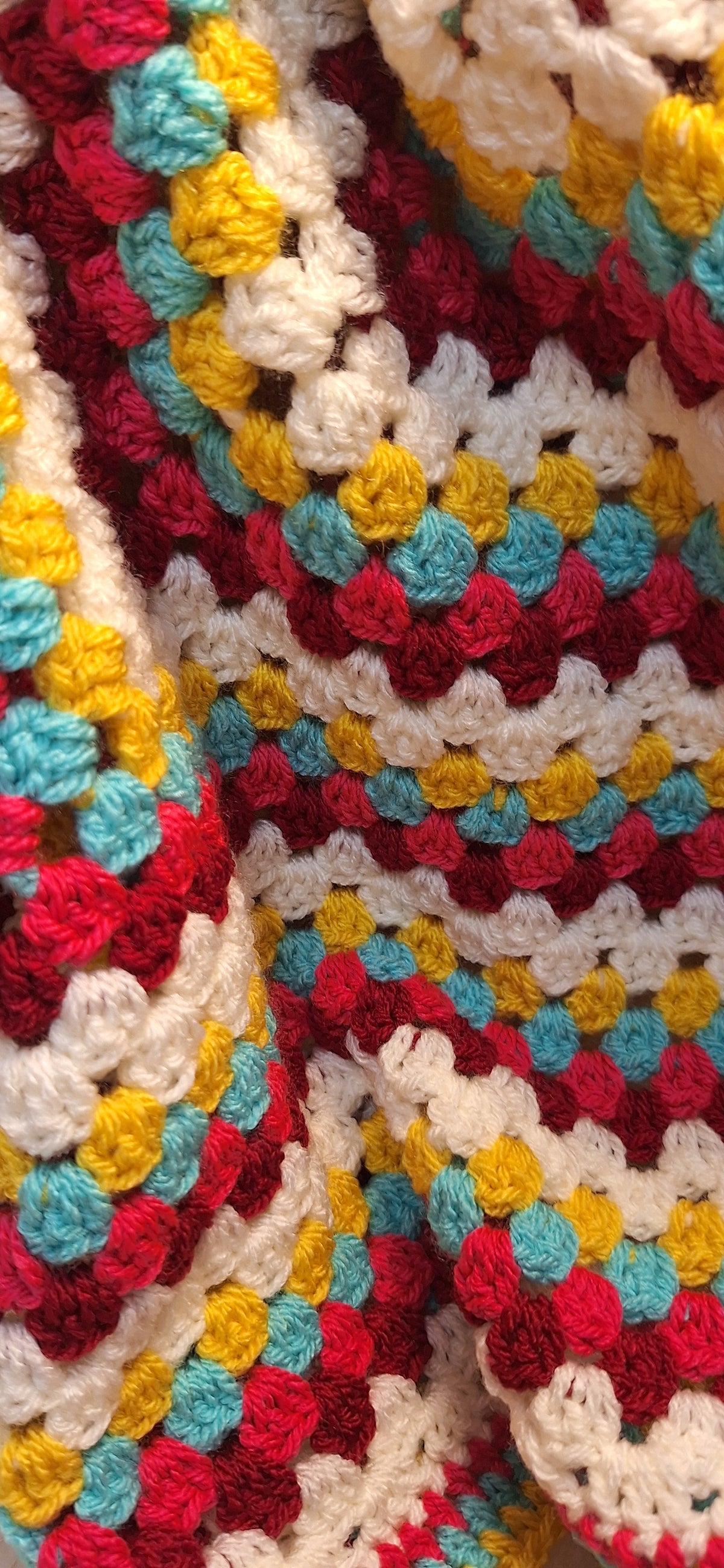 Strawberry Sunshine Granny Square Baby Blanket