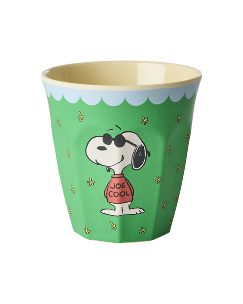 Medium Cup - Green Snoopy Print