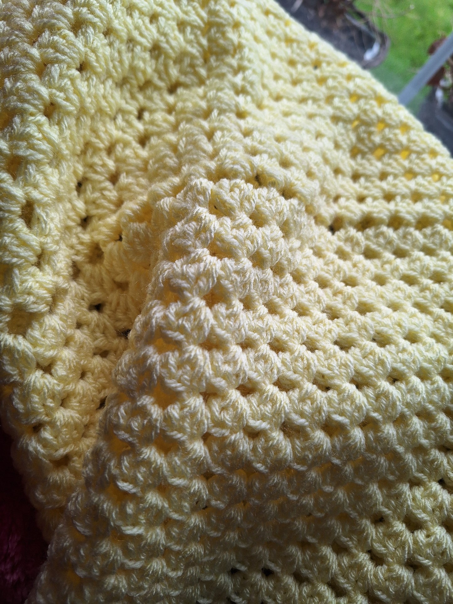Crochet Granny Square Baby Blanket - Lemon