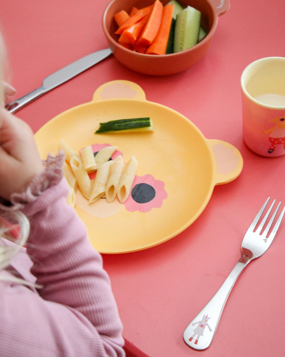 Stainless Steel Kids Cutlery Set with Unicorn and Dog Print