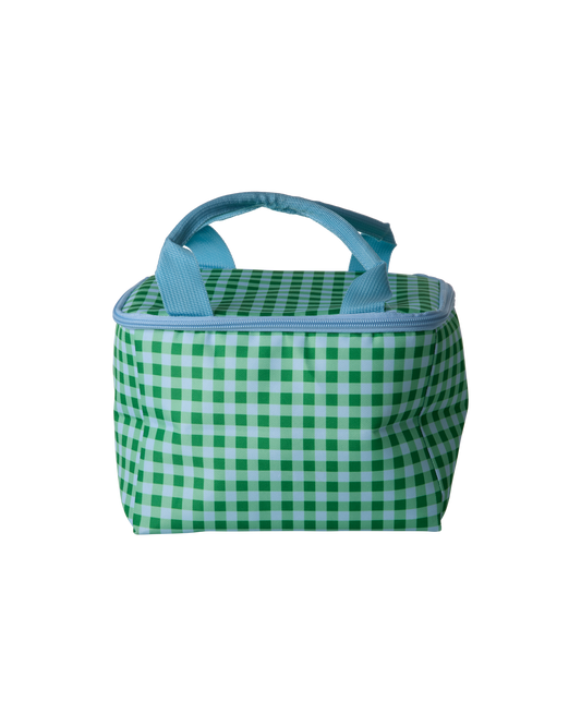 Cooler Bag - Blue and Green Checkers - small