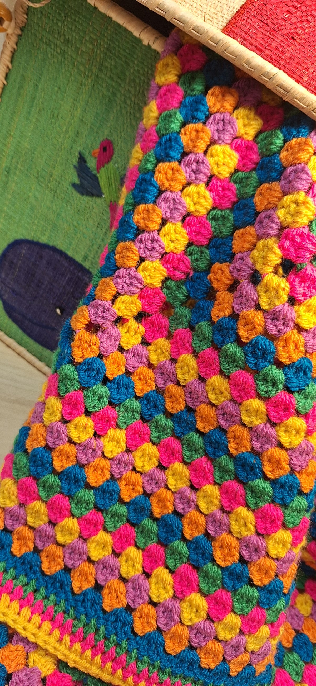 Berry Bright Granny Square Baby Blanket
