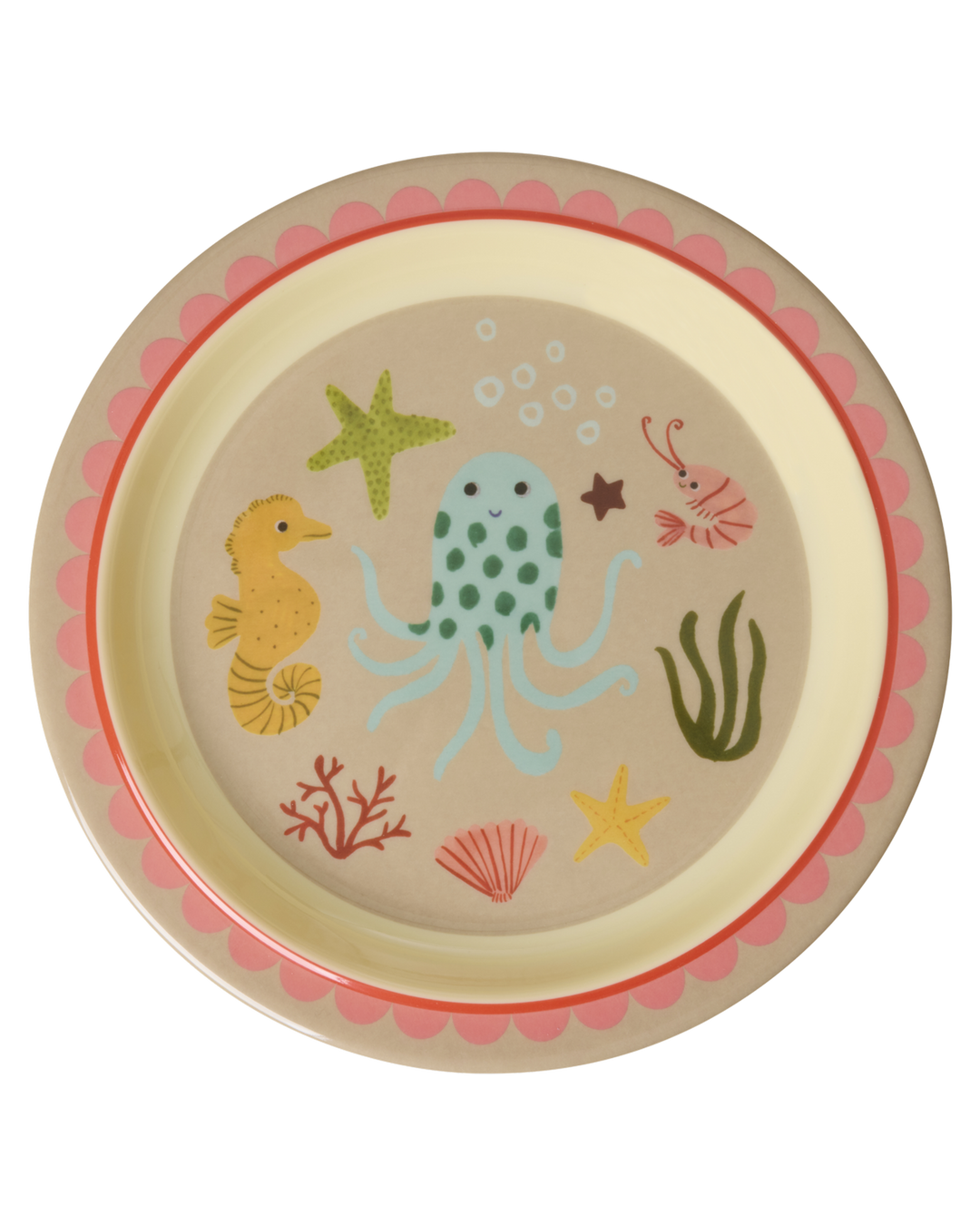 Melamine Lunch Plate - Coral Ocean Print
