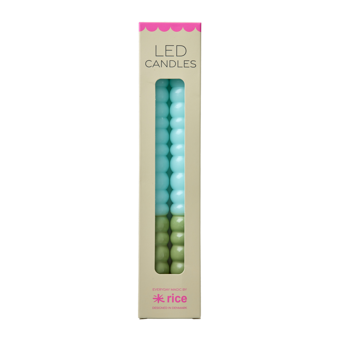 Bubble LED Candle in Green & Mint - 2 pack