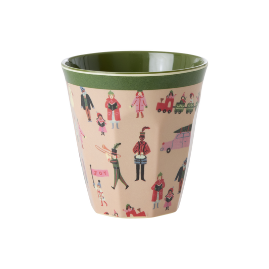 Medium Melamine Cup - Dusty Pink - Holiday Print