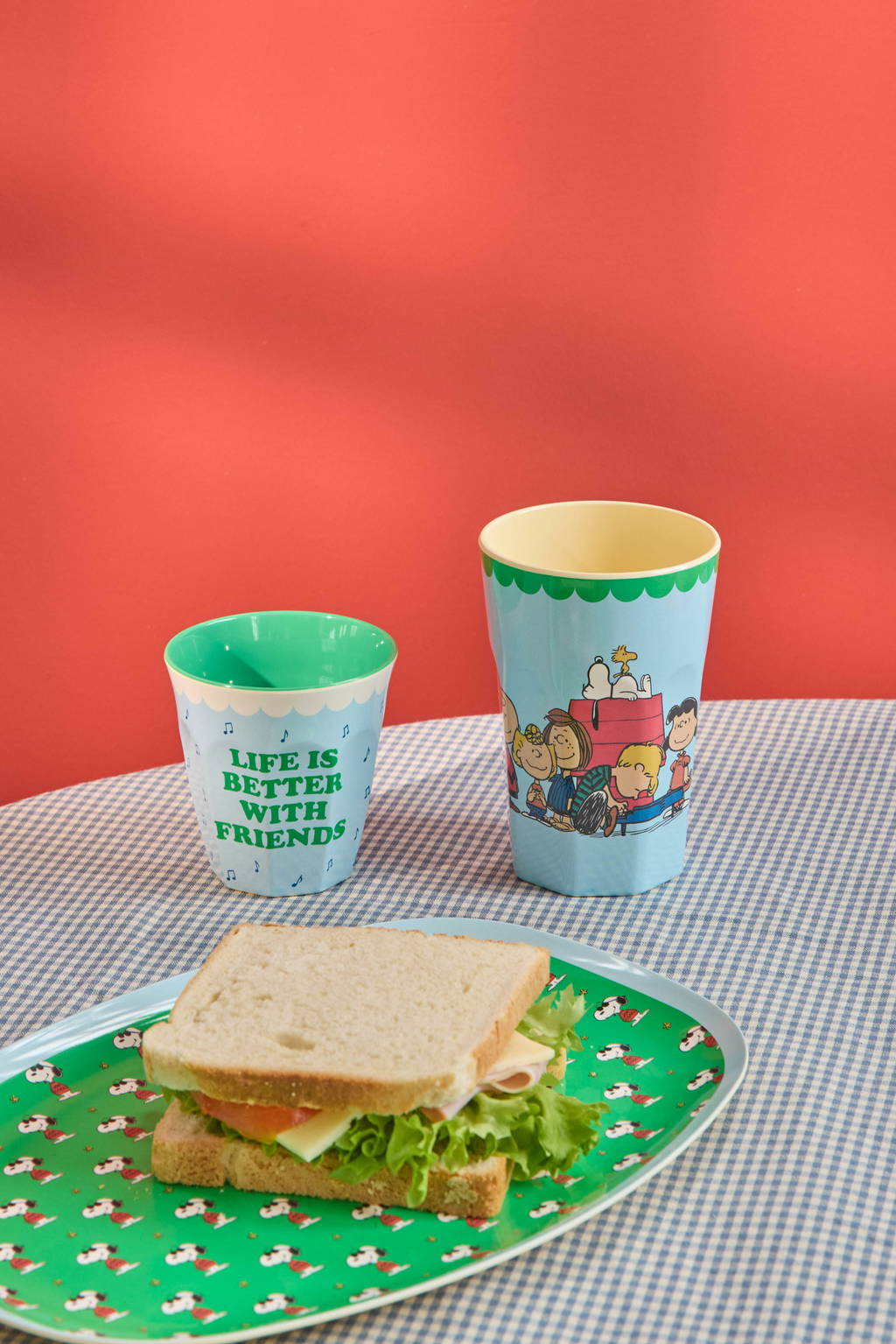 Medium Cup - Soft Blue Snoopy Print