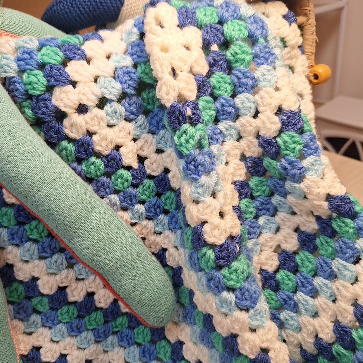 Sea Breeze Granny Square Baby Blanket