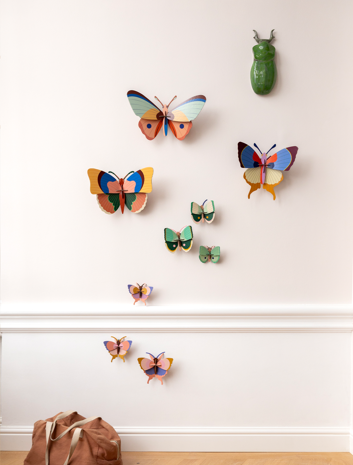 Golden Rim Butterflies, Set of 3
