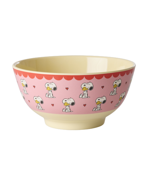 Pink Snoopy Print Medium Melamine Bowl