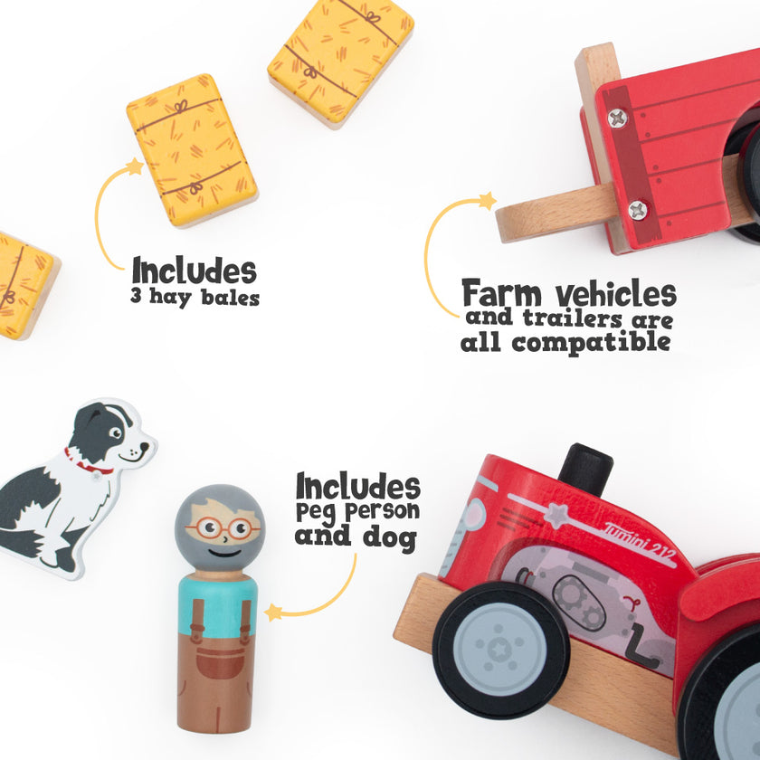 Farm - Tractor And Trailer with Bales