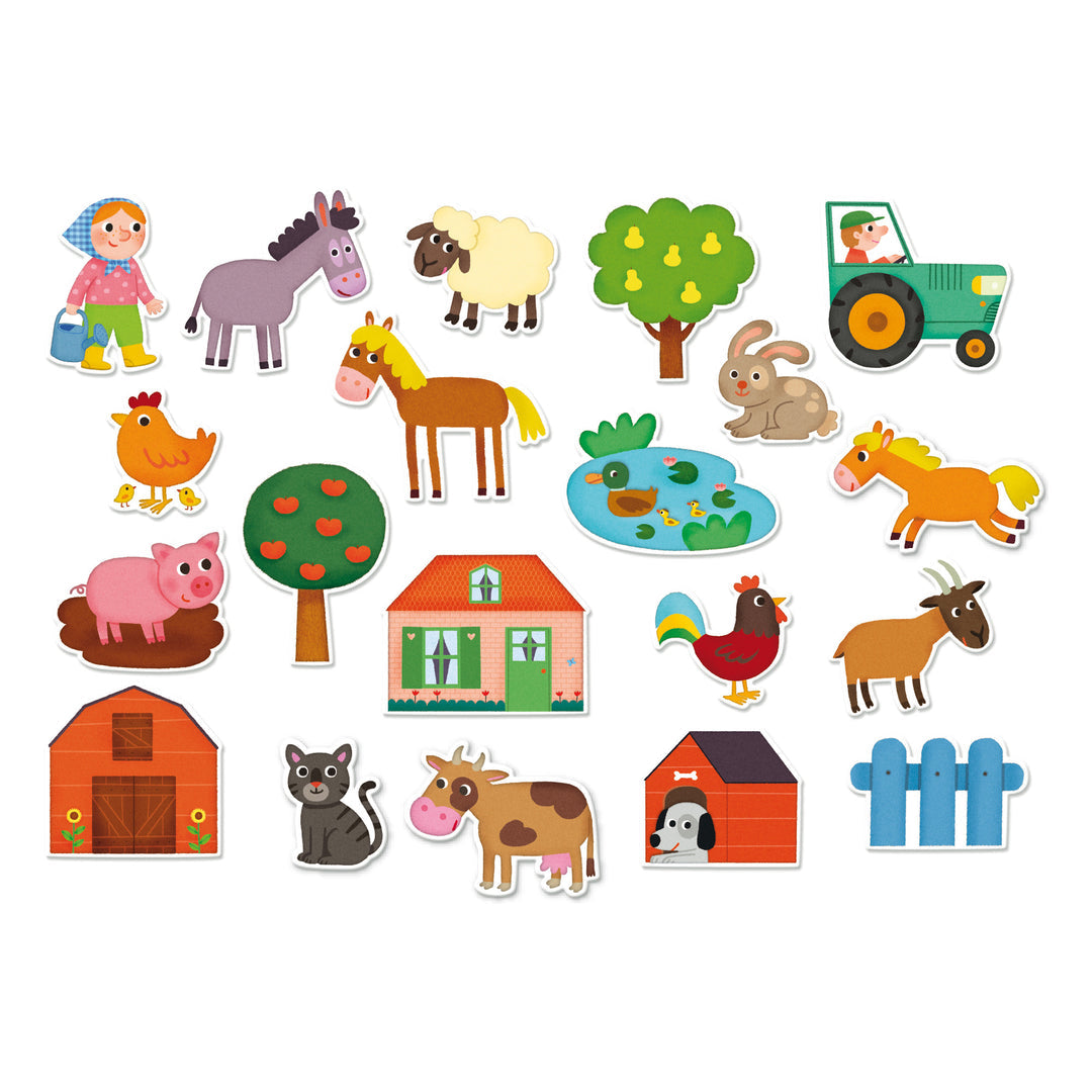 Vilac Farm Wooden Magnets - 20 Piece