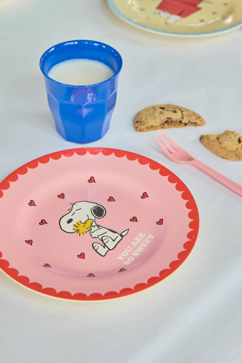 Plate - Pink Snoopy Print